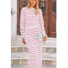 imagePRETTYGARDEN 2 Piece Skirts Sets for Women Fall Fashion 2026 Striped Sweater Dress Knit Lounge Travel Outfits Winter ClothingRose Red Stripe