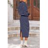 imagePRETTYGARDEN 2 Piece Skirts Sets for Women Fall Fashion 2026 Striped Sweater Dress Knit Lounge Travel Outfits Winter ClothingRoyal Blue White Stripe