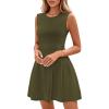 imagePRETTYGARDEN Summer Dresses for Women 2026 Elegant Classy Spring A Line Business Casual Work Graduation Cocktail Short DressArmy Green