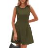 imagePRETTYGARDEN Summer Dresses for Women 2026 Elegant Classy Spring A Line Business Casual Work Graduation Cocktail Short DressArmy Green