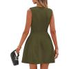 imagePRETTYGARDEN Summer Dresses for Women 2026 Elegant Classy Spring A Line Business Casual Work Graduation Cocktail Short DressArmy Green