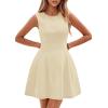 imagePRETTYGARDEN Summer Dresses for Women 2026 Elegant Classy Spring A Line Business Casual Work Graduation Cocktail Short DressBeige