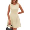 imagePRETTYGARDEN Summer Dresses for Women 2026 Elegant Classy Spring A Line Business Casual Work Graduation Cocktail Short DressBeige