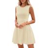 imagePRETTYGARDEN Summer Dresses for Women 2026 Elegant Classy Spring A Line Business Casual Work Graduation Cocktail Short DressBeige