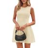 imagePRETTYGARDEN Summer Dresses for Women 2026 Elegant Classy Spring A Line Business Casual Work Graduation Cocktail Short DressBeige