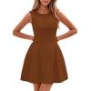 imagePRETTYGARDEN Summer Dresses for Women 2026 Elegant Classy Spring A Line Business Casual Work Graduation Cocktail Short DressBrown