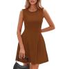 imagePRETTYGARDEN Summer Dresses for Women 2026 Elegant Classy Spring A Line Business Casual Work Graduation Cocktail Short DressBrown