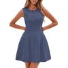 imagePRETTYGARDEN Summer Dresses for Women 2026 Elegant Classy Spring A Line Business Casual Work Graduation Cocktail Short DressDusty Blue