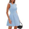 imagePRETTYGARDEN Summer Dresses for Women 2026 Elegant Classy Spring A Line Business Casual Work Graduation Cocktail Short DressLight Blue