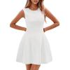 imagePRETTYGARDEN Summer Dresses for Women 2026 Elegant Classy Spring A Line Business Casual Work Graduation Cocktail Short DressWhite