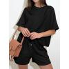 imagePRETTYGARDEN Women 2 Piece Lounge Sets Short Sleeve Shirts Workout Tops Shorts Matching Clothing 2026 Summer Vacation OutfitsBlack