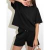 imagePRETTYGARDEN Women 2 Piece Lounge Sets Short Sleeve Shirts Workout Tops Shorts Matching Clothing 2026 Summer Vacation OutfitsBlack