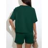 imagePRETTYGARDEN Women 2 Piece Lounge Sets Short Sleeve Shirts Workout Tops Shorts Matching Clothing 2026 Summer Vacation OutfitsDark Green