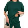 imagePRETTYGARDEN Women 2 Piece Lounge Sets Short Sleeve Shirts Workout Tops Shorts Matching Clothing 2026 Summer Vacation OutfitsDark Green