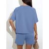 imagePRETTYGARDEN Women 2 Piece Lounge Sets Short Sleeve Shirts Workout Tops Shorts Matching Clothing 2026 Summer Vacation OutfitsDusty Blue