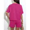 imagePRETTYGARDEN Women 2 Piece Lounge Sets Short Sleeve Shirts Workout Tops Shorts Matching Clothing 2026 Summer Vacation OutfitsRose Red