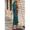 imagePRETTYGARDEN Womens 2026 Summer Satin Dress Elegant Sleeveless Mock Neck Cocktail Party Maxi DressesDark Green