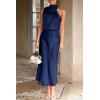 imagePRETTYGARDEN Womens 2026 Summer Satin Dress Elegant Sleeveless Mock Neck Cocktail Party Maxi DressesDark Navy