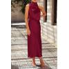 imagePRETTYGARDEN Womens 2026 Summer Satin Dress Elegant Sleeveless Mock Neck Cocktail Party Maxi DressesDeep Red