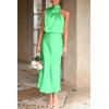 imagePRETTYGARDEN Womens 2026 Summer Satin Dress Elegant Sleeveless Mock Neck Cocktail Party Maxi DressesGrass Green