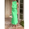 imagePRETTYGARDEN Womens 2026 Summer Satin Dress Elegant Sleeveless Mock Neck Cocktail Party Maxi DressesGrass Green