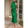 imagePRETTYGARDEN Womens 2026 Summer Satin Dress Elegant Sleeveless Mock Neck Cocktail Party Maxi DressesGreen