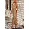 imagePRETTYGARDEN Womens 2026 Summer Satin Dress Elegant Sleeveless Mock Neck Cocktail Party Maxi DressesLight Khaki