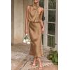 imagePRETTYGARDEN Womens 2026 Summer Satin Dress Elegant Sleeveless Mock Neck Cocktail Party Maxi DressesLight Khaki