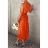 imagePRETTYGARDEN Womens 2026 Summer Satin Dress Elegant Sleeveless Mock Neck Cocktail Party Maxi DressesOrange