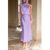imagePRETTYGARDEN Womens 2026 Summer Satin Dress Elegant Sleeveless Mock Neck Cocktail Party Maxi DressesPurple
