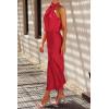 imagePRETTYGARDEN Womens 2026 Summer Satin Dress Elegant Sleeveless Mock Neck Cocktail Party Maxi DressesRed