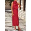 imagePRETTYGARDEN Womens 2026 Summer Satin Dress Elegant Sleeveless Mock Neck Cocktail Party Maxi DressesRed