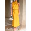 imagePRETTYGARDEN Womens 2026 Summer Satin Dress Elegant Sleeveless Mock Neck Cocktail Party Maxi DressesYellow