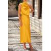 imagePRETTYGARDEN Womens 2026 Summer Satin Dress Elegant Sleeveless Mock Neck Cocktail Party Maxi DressesYellow