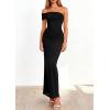 imagePRETTYGARDEN Womens 2026 Wedding Guest Cocktail Dresses One Off The Shoulder Ruched Bodycon Formal Maxi Party Summer OutfitsBlack