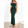imagePRETTYGARDEN Womens 2026 Wedding Guest Cocktail Dresses One Off The Shoulder Ruched Bodycon Formal Maxi Party Summer OutfitsDark Green