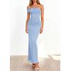 imagePRETTYGARDEN Womens 2026 Wedding Guest Cocktail Dresses One Off The Shoulder Ruched Bodycon Formal Maxi Party Summer OutfitsLight Blue
