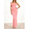 imagePRETTYGARDEN Womens 2026 Wedding Guest Cocktail Dresses One Off The Shoulder Ruched Bodycon Formal Maxi Party Summer OutfitsPink