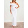 imagePRETTYGARDEN Womens 2026 Wedding Guest Cocktail Dresses One Off The Shoulder Ruched Bodycon Formal Maxi Party Summer OutfitsWhite