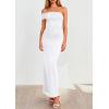 imagePRETTYGARDEN Womens 2026 Wedding Guest Cocktail Dresses One Off The Shoulder Ruched Bodycon Formal Maxi Party Summer OutfitsWhite