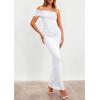 imagePRETTYGARDEN Womens 2026 Wedding Guest Cocktail Dresses One Off The Shoulder Ruched Bodycon Formal Maxi Party Summer OutfitsWhite