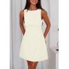 imagePRETTYGARDEN Womens Formal Short Dresses 2026 Summer Sleeveless Boat Neck A Line Elegant Mini Cocktail Party DressBeige