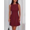 imagePRETTYGARDEN Womens Formal Short Dresses 2026 Summer Sleeveless Boat Neck A Line Elegant Mini Cocktail Party DressBurgundy