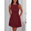 imagePRETTYGARDEN Womens Formal Short Dresses 2026 Summer Sleeveless Boat Neck A Line Elegant Mini Cocktail Party DressBurgundy