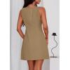 imagePRETTYGARDEN Womens Formal Short Dresses 2026 Summer Sleeveless Boat Neck A Line Elegant Mini Cocktail Party DressDark Khaki