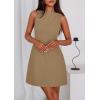 imagePRETTYGARDEN Womens Formal Short Dresses 2026 Summer Sleeveless Boat Neck A Line Elegant Mini Cocktail Party DressDark Khaki