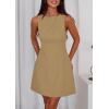 imagePRETTYGARDEN Womens Formal Short Dresses 2026 Summer Sleeveless Boat Neck A Line Elegant Mini Cocktail Party DressKhaki