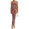 imagePRETTYGARDEN Womens One Shoulder Bodycon Dresses Summer 2025 Ruched Floral Beach Cocktail Wedding Guest DressBlack Flower