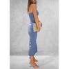 imagePRETTYGARDEN Womens Summer Bodycon Maxi Tube Dress Ribbed Strapless Side Slit Long Going Out Casual Elegant Party DressesDusty Blue