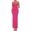 imagePRETTYGARDEN Womens 2026 Wedding Guest Cocktail Dresses One Off The Shoulder Ruched Bodycon Formal Maxi Party Summer OutfitsRose Red